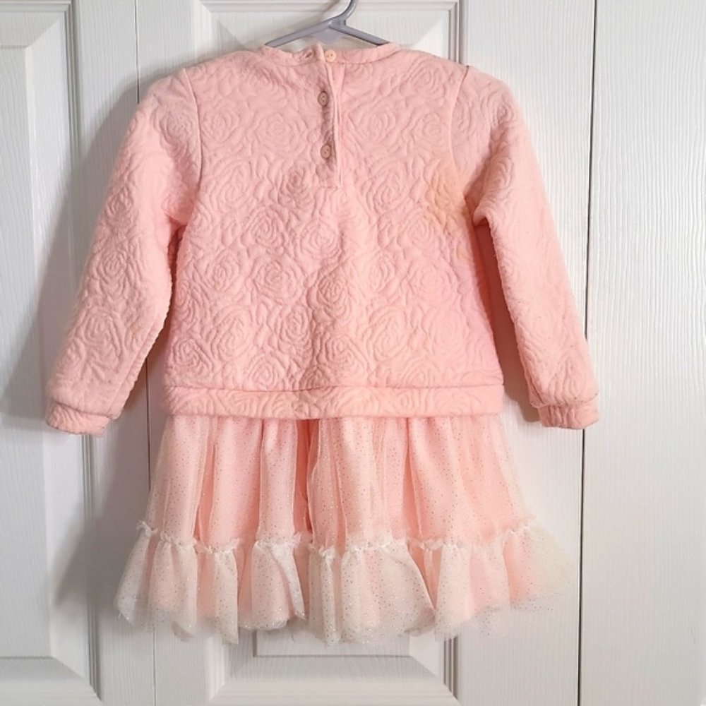 Children’s Apparel Network Girls Pink Tulle Dress Textured Top Size 2T - Picture 3 of 13